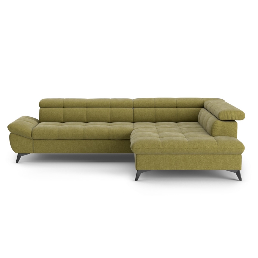 L-förmiges, klappbares Ecksofa MARANO rechts Olive