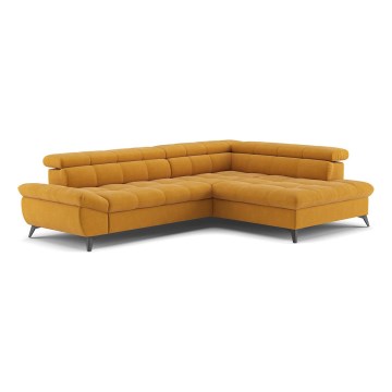 L-förmiges, klappbares Ecksofa MARANO rechts orange