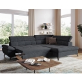 L-förmiges, klappbares Ecksofa MARANO rechts schwarz
