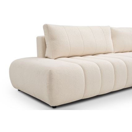 L-förmiges, klappbares Ecksofa mit Stauraum DESIO rechts beige