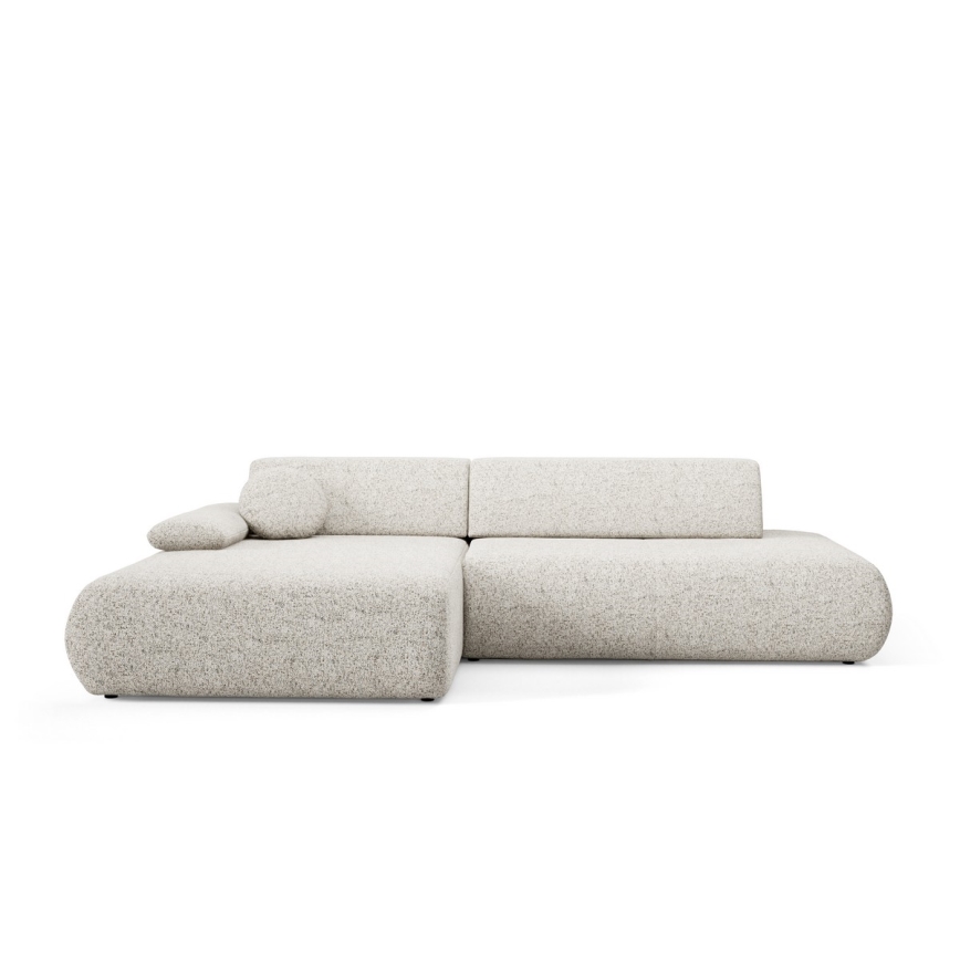 L-förmiges, klappbares Ecksofa mit Stauraum PRATO links beige