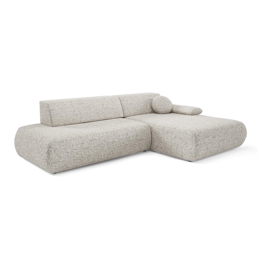 L-förmiges, klappbares Ecksofa mit Stauraum PRATO rechts beige