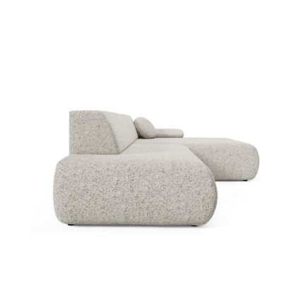 L-förmiges, klappbares Ecksofa mit Stauraum PRATO rechts beige