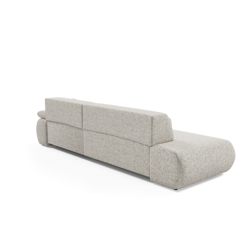 L-förmiges, klappbares Ecksofa mit Stauraum PRATO rechts beige