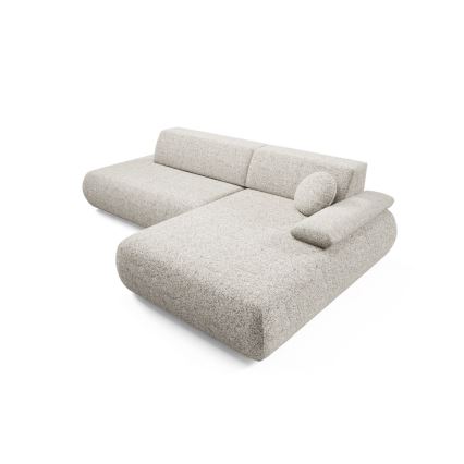 L-förmiges, klappbares Ecksofa mit Stauraum PRATO rechts beige