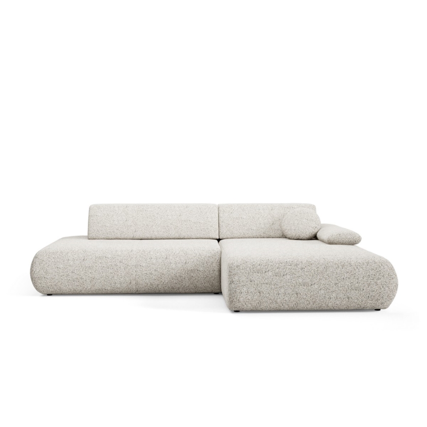 L-förmiges, klappbares Ecksofa mit Stauraum PRATO rechts beige