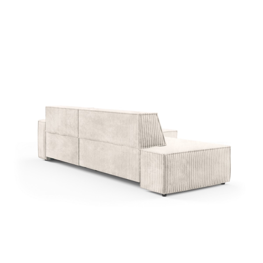 L-förmiges, klappbares Ecksofa mit Stauraum TERAMO rechts beige