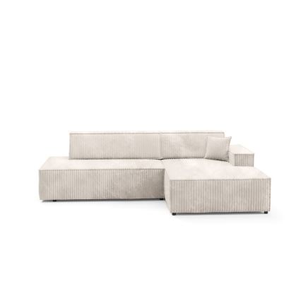 L-förmiges, klappbares Ecksofa mit Stauraum TERAMO rechts beige