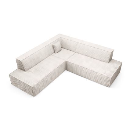 L-förmiges, klappbares Ecksofa mit Stauraum TERAMO rechts beige