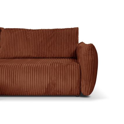L-förmiges, universelles Eck-Klappsofa mit Stauraum FRIDA braun