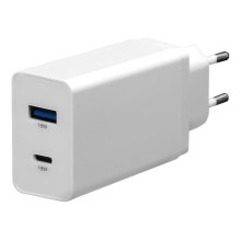 Ladeadapter USB-C Power Delivery + USB-A 18W/230V