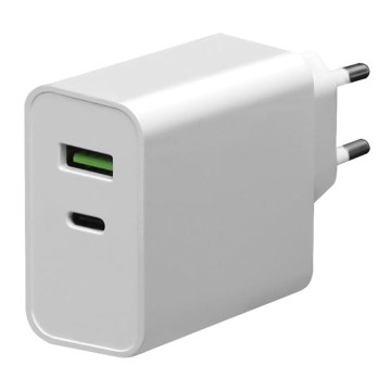 Ladeadapter USB-C Power Delivery + USB-A 45W/230V weiß