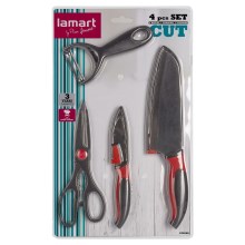 Lamart – Küchenset 4-teilig – 2x Messer, Schäler und Schere