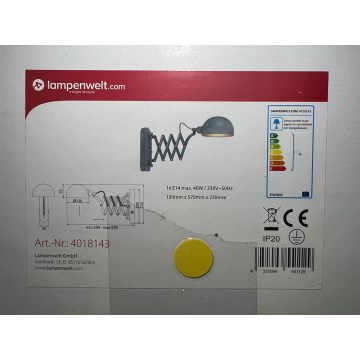 Lampenwelt - Wandleuchte 1xE14/40W/230V