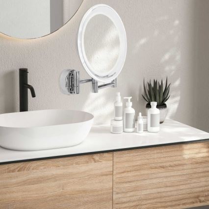 Lanaform - LED Wandkosmetikspiegel WALL LED/4xAAA