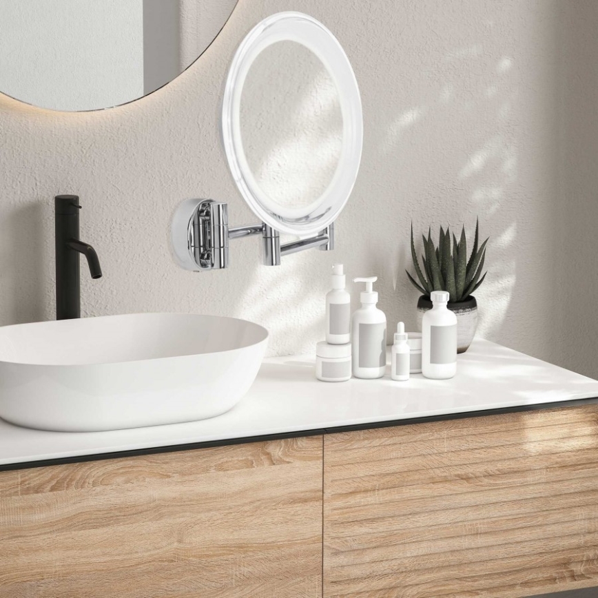Lanaform - LED Wandkosmetikspiegel WALL LED/4xAAA