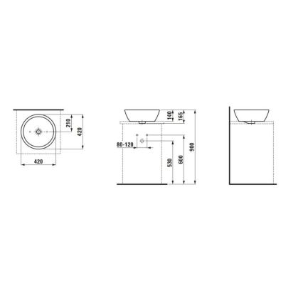 LAUFEN H8129620001091 - Aufsatzwaschbecken PRO Ø 42 cm Keramik/Weiß