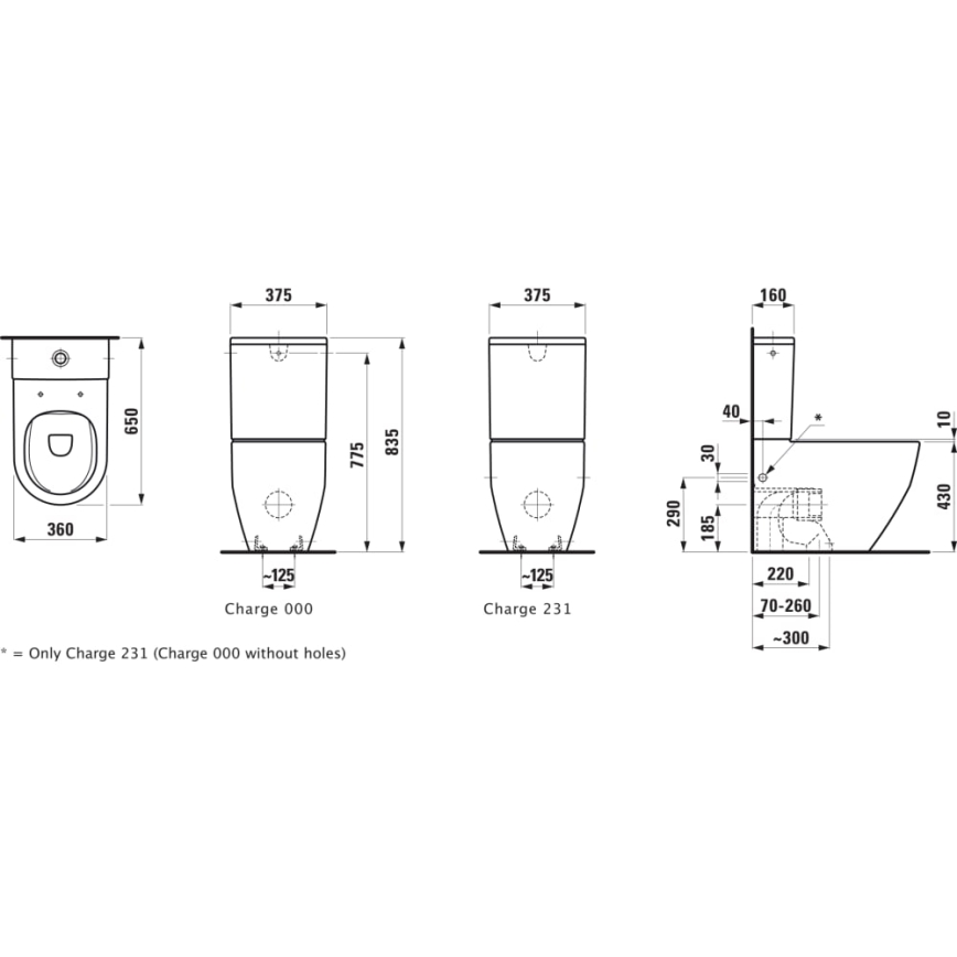 LAUFEN H8259624000001 - Toilettenschüssel PRO Keramik/weiß