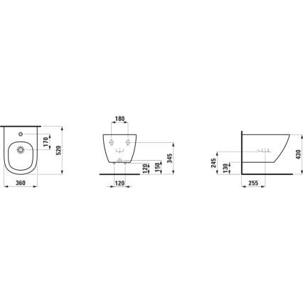 LAUFEN H8300810003021 - Wand-Bidet LUA Keramik/weiß