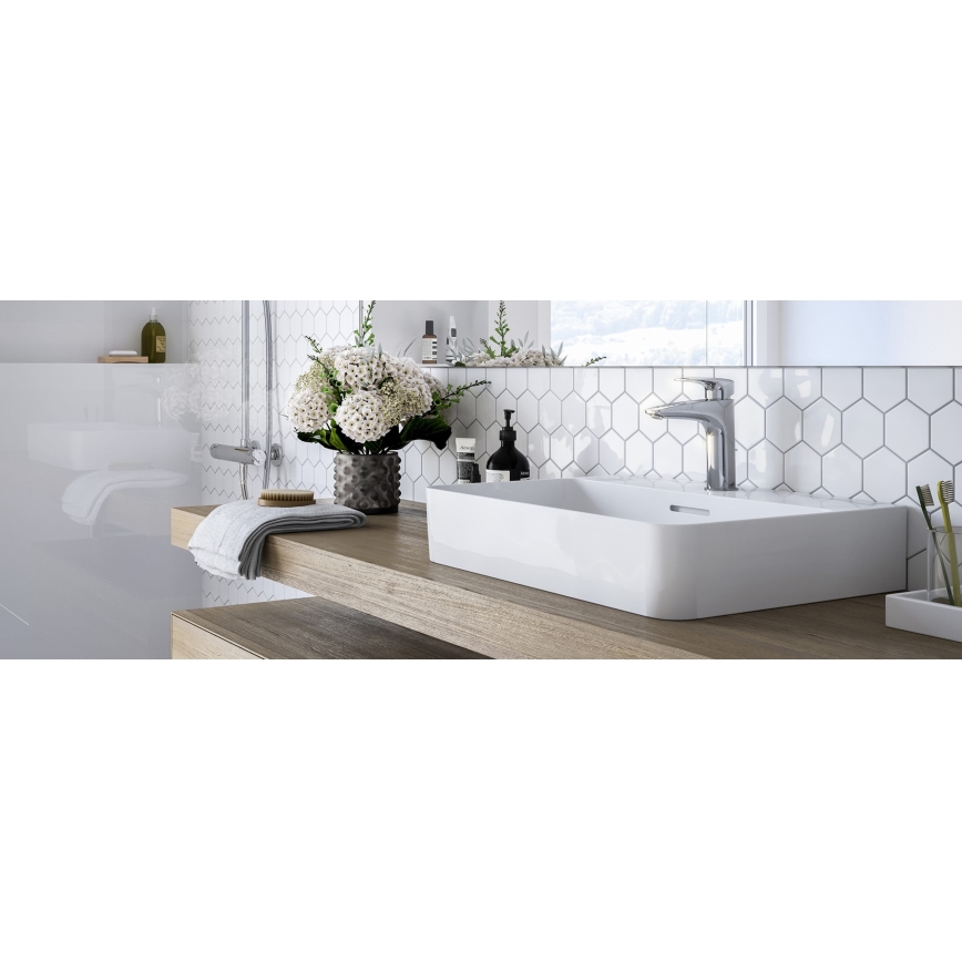 LAUFEN HF500701100000 - Waschtischarmatur mit Ablaufgarnitur und Überlauf LAURIN 16,2 cm Hochglanzchrom