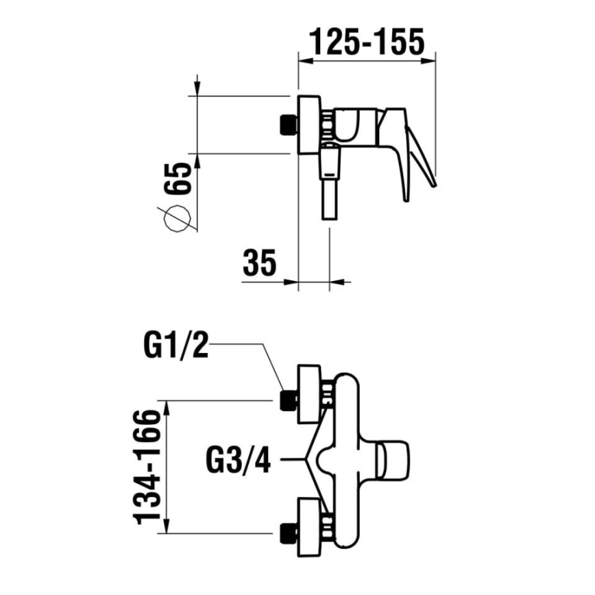 LAUFEN HF500750100600 - Duschset mit Einhebelmischer LAURIN, glänzender Chrom