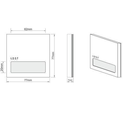 LDST AL-01-SC-BZ5 - LED Treppenleuchte ALEX 5xLED/1,2W/230V schwarz matt