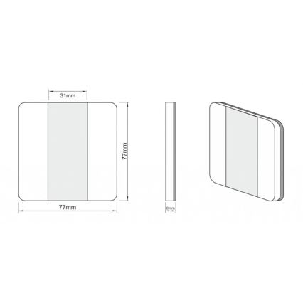 LDST DU-01-SC-BZ8 - LED Treppenhausleuchte DUO 8xLED/1,2W/230V grau