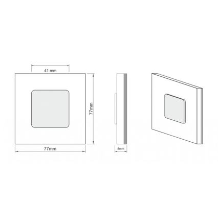 LDST JU-01-CB-BC8 - Treppenhausleuchte JULIA 8xLED/1,2W/230V