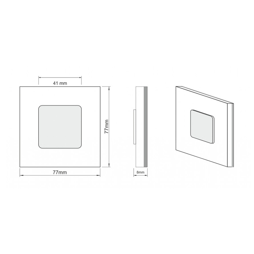 LDST JU-01-CB-BC8 - Treppenhausleuchte JULIA 8xLED/1,2W/230V
