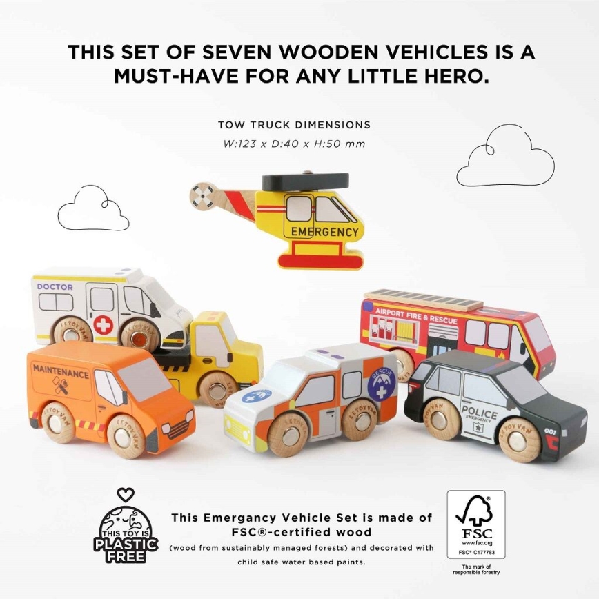 Le Toy Van - Set mit Rettungswagen und Hubschrauber