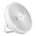LED Akku-Tischventilator mit LED-Beleuchtung LED/2W/5V USB 2400 mAh Weiß