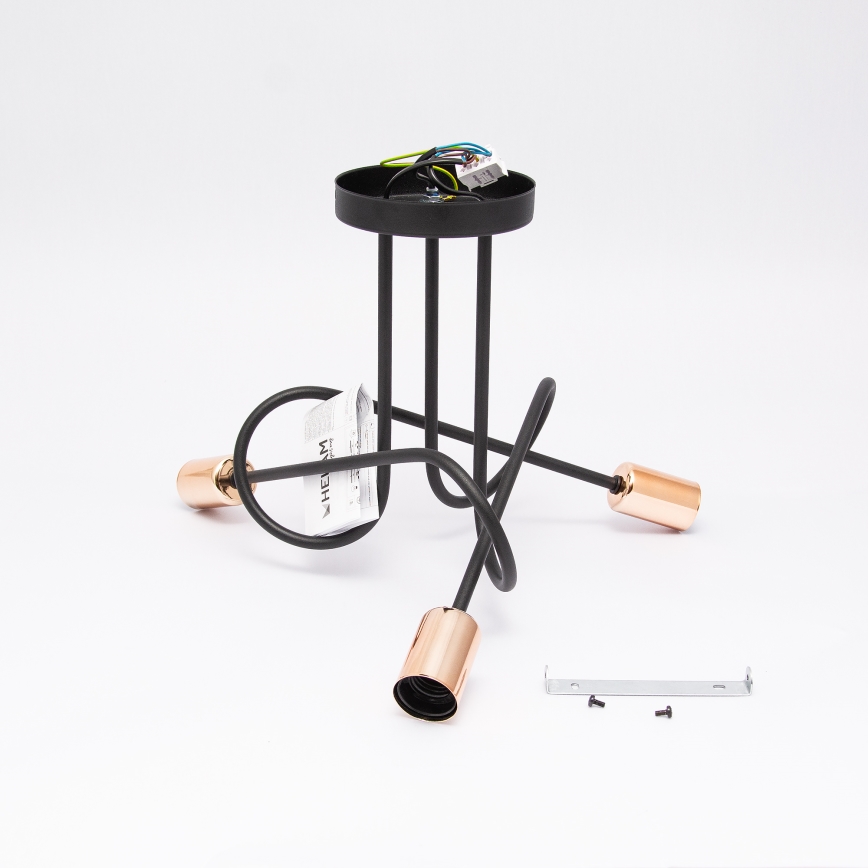 LED-Anbau-Deckenleuchte OXFORD 3xE27/15W/230V schwarz