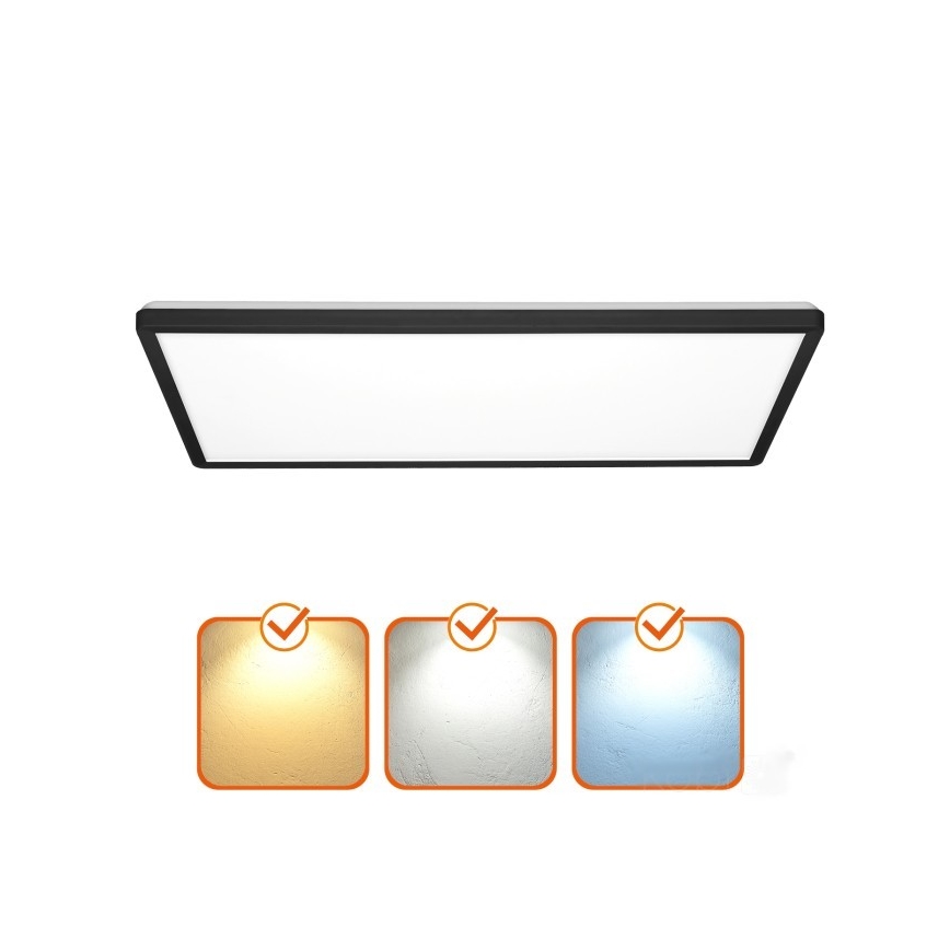 LED-Anbaupanel NIVERA LED/32W/230V IP54 3000/4000/6000K 29,5x59,5 cm schwarz