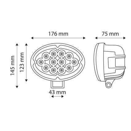 LED Arbeitsleuchte CREE LED/36W/10-30V IP67 6000K