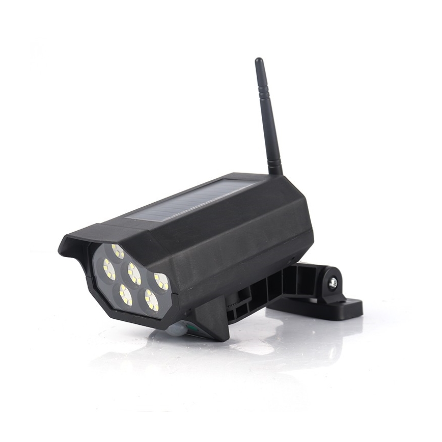 LED-Attrappe einer Sicherheitskamera mit Sensor und Solarpanel LED/5W/5,5V 800 mAh IP65 + Fernbedienung
