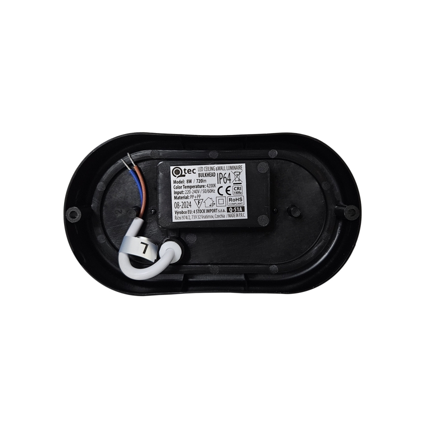 LED-Außen-Deckenleuchte LED/8W/230V 4200K IP64 schwarz