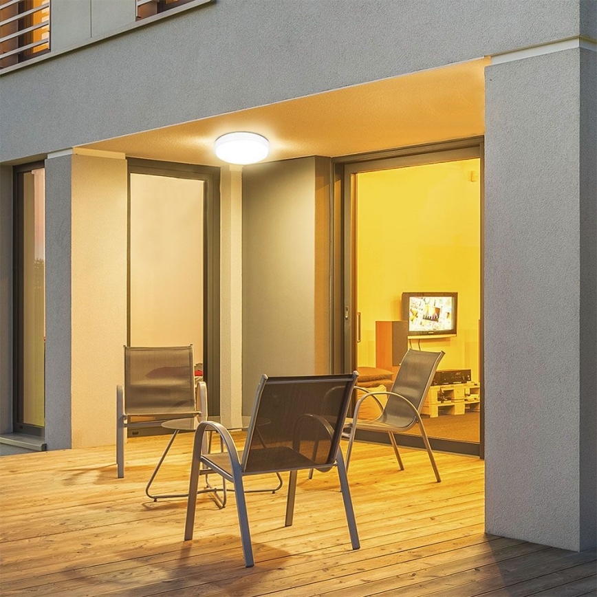LED Außen-Deckenleuchte mit Sensor LED/24W/230V 4000K IP44 Weiß