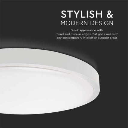 LED Außen-Deckenleuchte mit Sensor LED/24W/230V 4000K IP44 Weiß