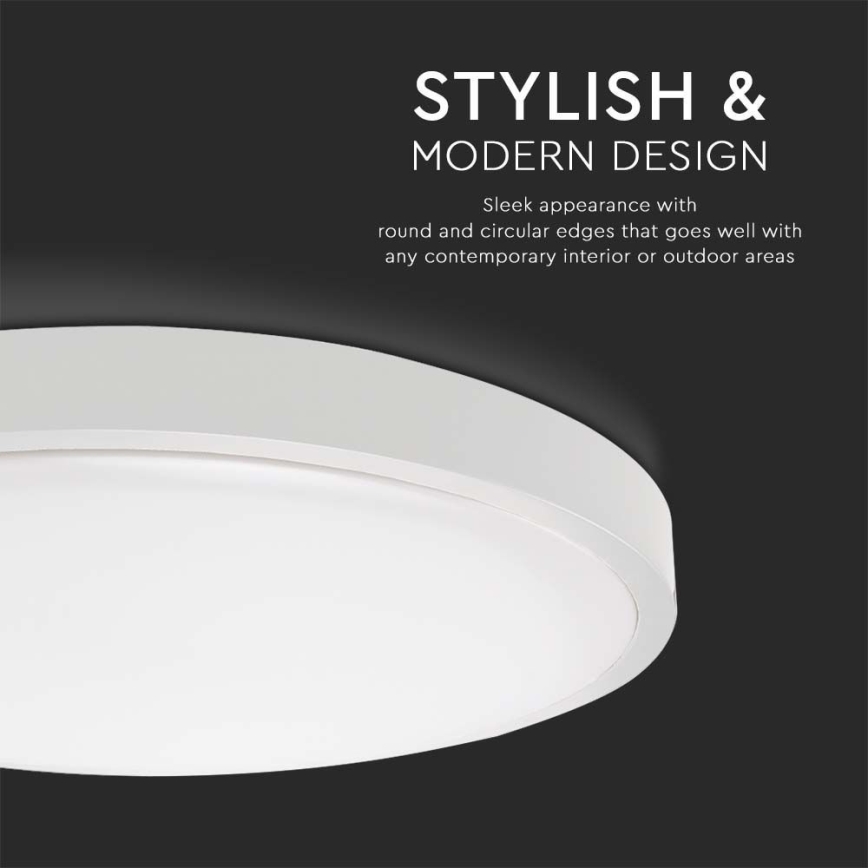 LED Außen-Deckenleuchte mit Sensor LED/24W/230V 4000K IP44 Weiß