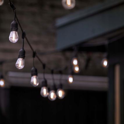 LED-Außen-Deko-Lichterkette 10xE27/1W/230V 10,94 m IP44 schwarz