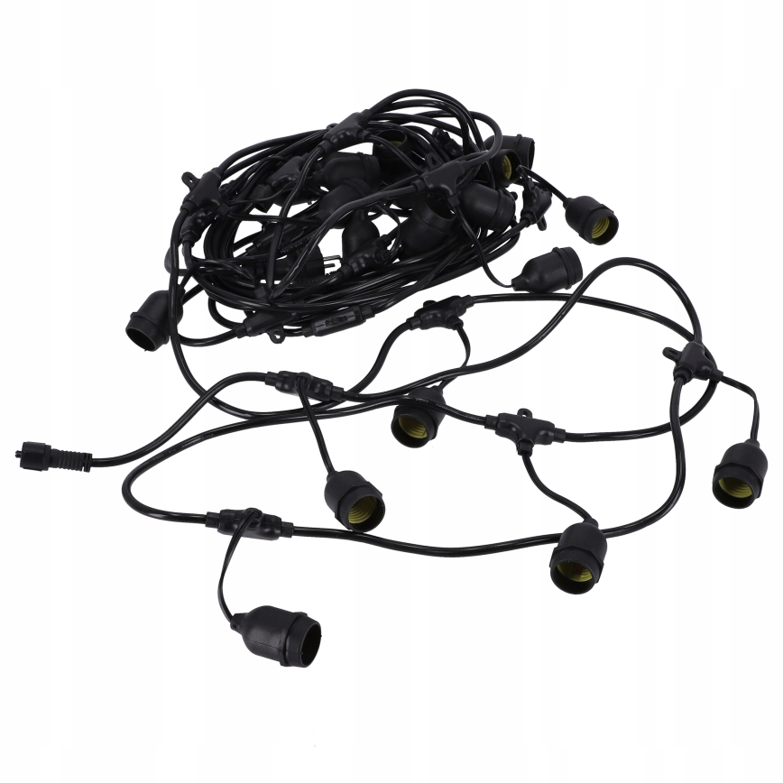LED-Außen-Dekolichterkette 30xE27/1W/230V 16,44 m IP44 schwarz