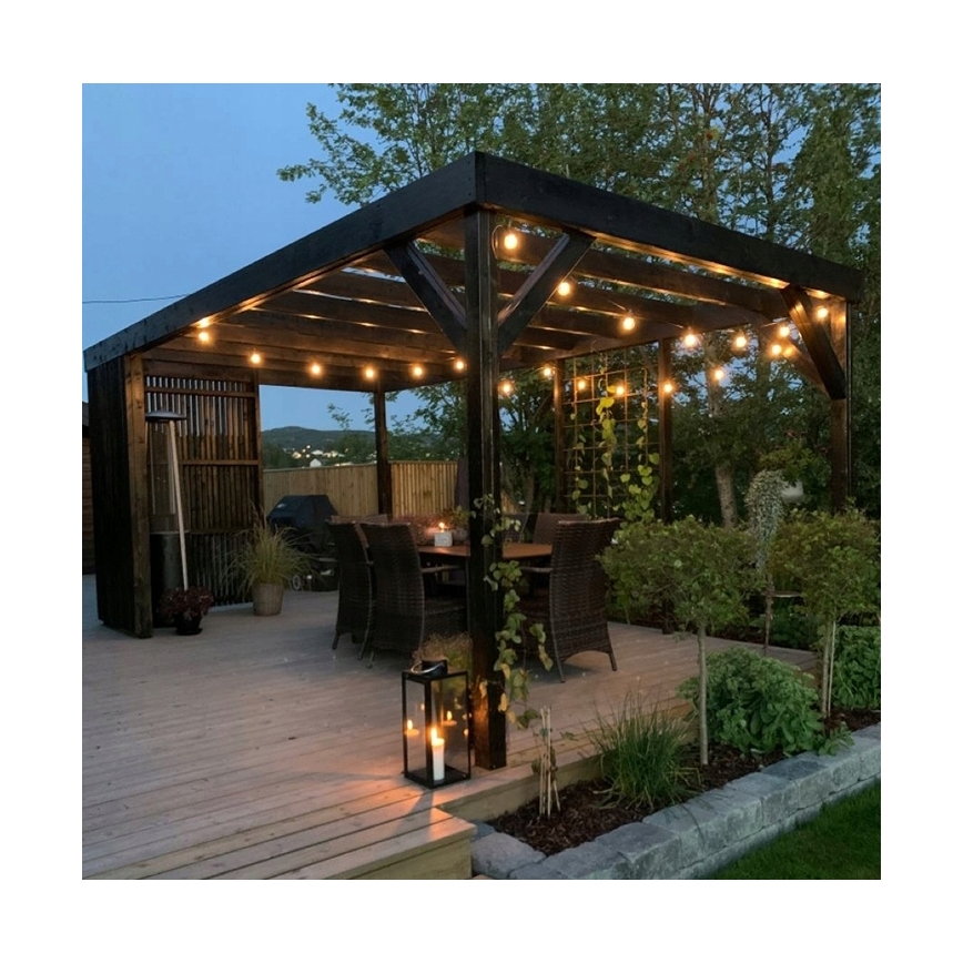 LED-Außen-Dekor-Lichterkette 20xE27/1W/230V 11,44 m IP44 schwarz