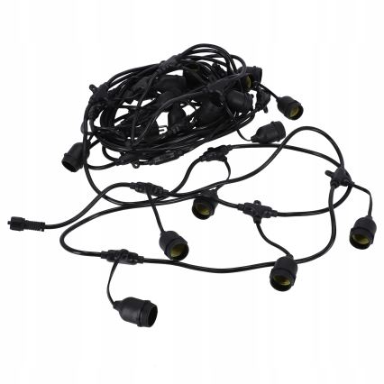 LED-Außen-Dekor-Lichterkette 20xE27/1W/230V 11,44 m IP44 schwarz
