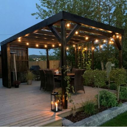 LED-Außen-Dekorations-Lichterkette 20xE27/1W/230V 20,94 m IP44 schwarz