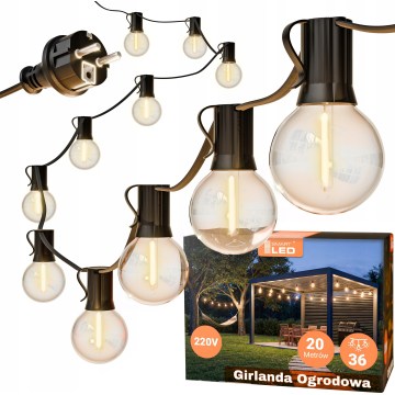 LED-Außen-Dekorations-Lichterkette 36xE12/1W/230V 22,35 m IP65 schwarz