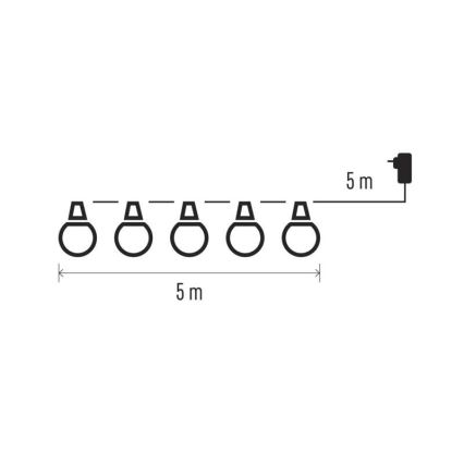LED-Außen-Dekorations-Lichterkette 50xLED/10m IP44 transparent