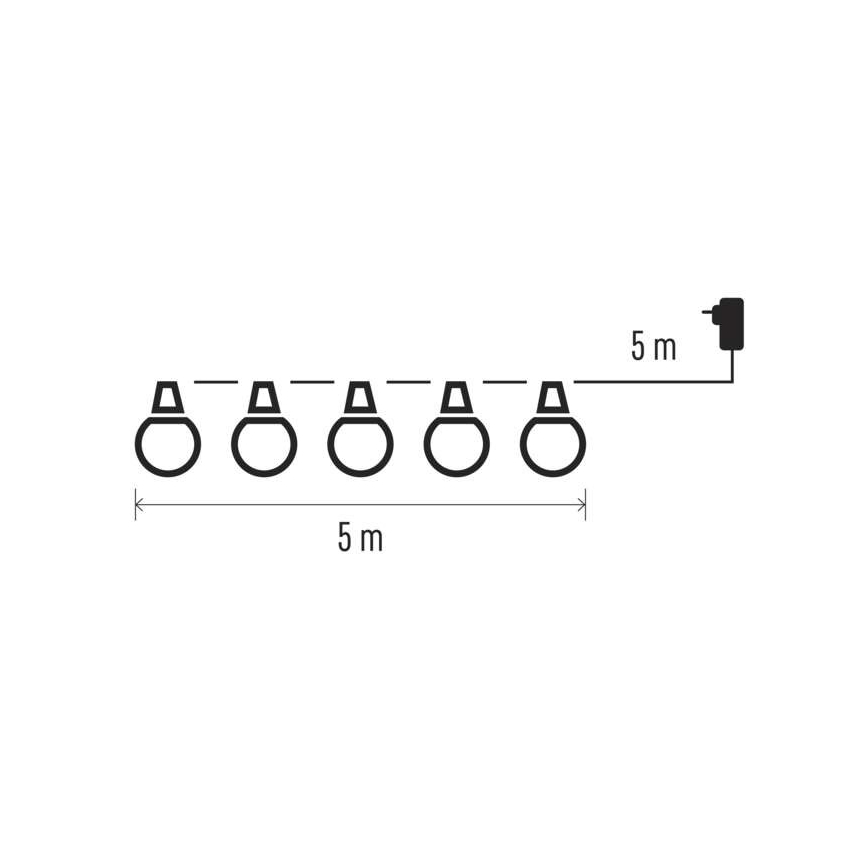 LED-Außen-Dekorations-Lichterkette 50xLED/10m IP44 transparent