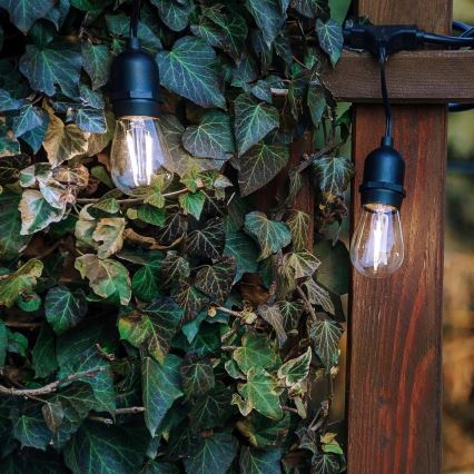 LED Außen-Dekorations-Lichterkette 5xE27/1W/230V 5,94 m IP44 schwarz