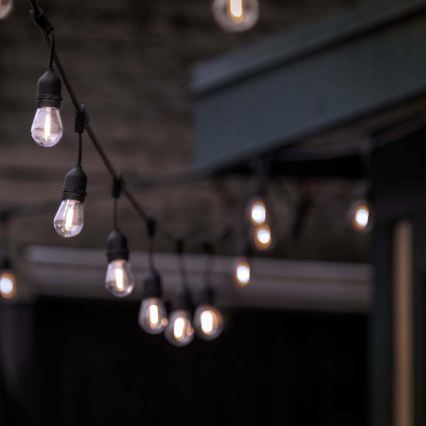 LED Außen-Dekorations-Lichterkette 5xE27/1W/230V 5,94 m IP44 schwarz