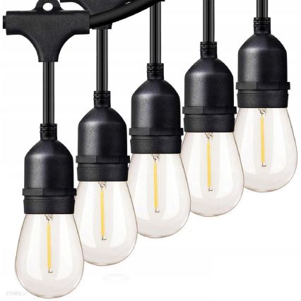 LED Außen-Dekorations-Lichterkette 5xE27/1W/230V 5,94 m IP44 schwarz